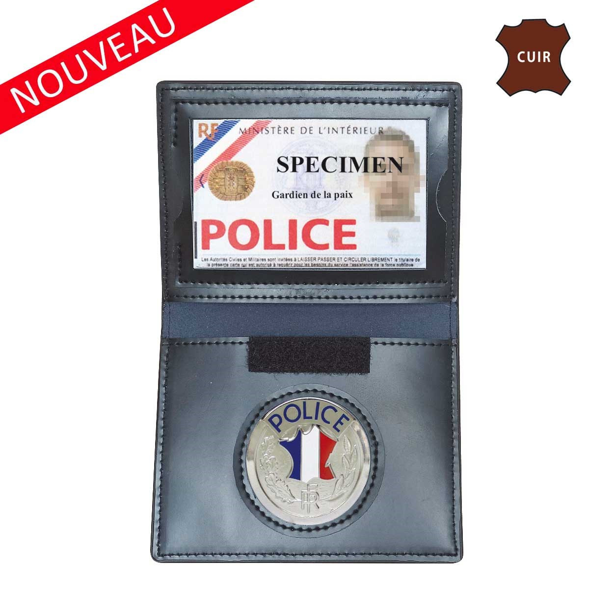 Identification porte cartes Porte Feuille Police 3 Volets Avec Emplacement Carte Navigo 1