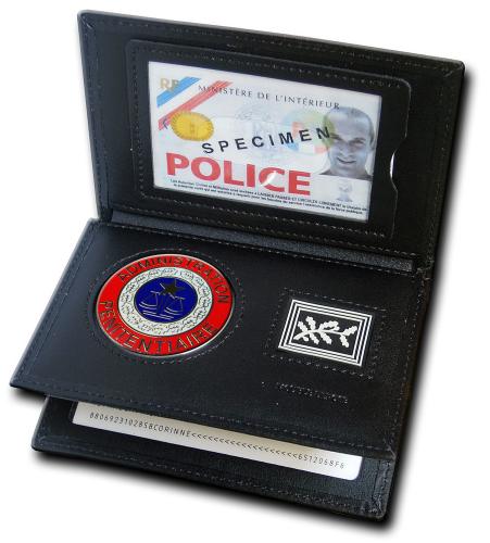 Support/étui/portefeuille en cuir polyvalent pour badges de police et  cartes d'identité multi-tailles